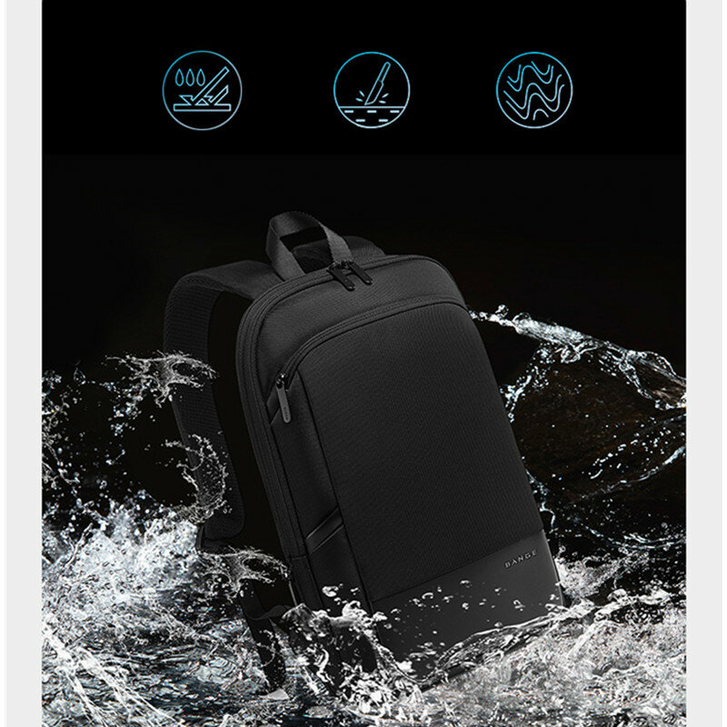 Мужской деловой водонепроницаемый рюкзак BANGE, для ноутбука 15,6 дюйма, Классическая модная дорожная легкая Масштабируемая сумка через плечо для мотоциклистов и байкеров