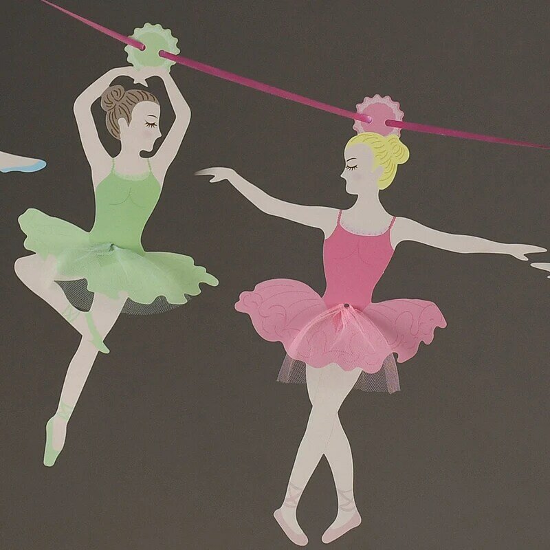 1Set Balet Gadis Menari Bunting Banner Ballerina Kertas Bendera Pernikahan Gantung Pita DIY Perlengkapan Pesta Ulang Tahun Dekorasi