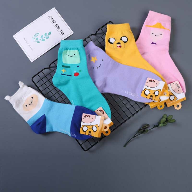 Women Socks for Girls Cotton Socks Cartoon Character Patterend Socks Woman Hipster Animal Print Harajuku Short Cute Ankle Socks