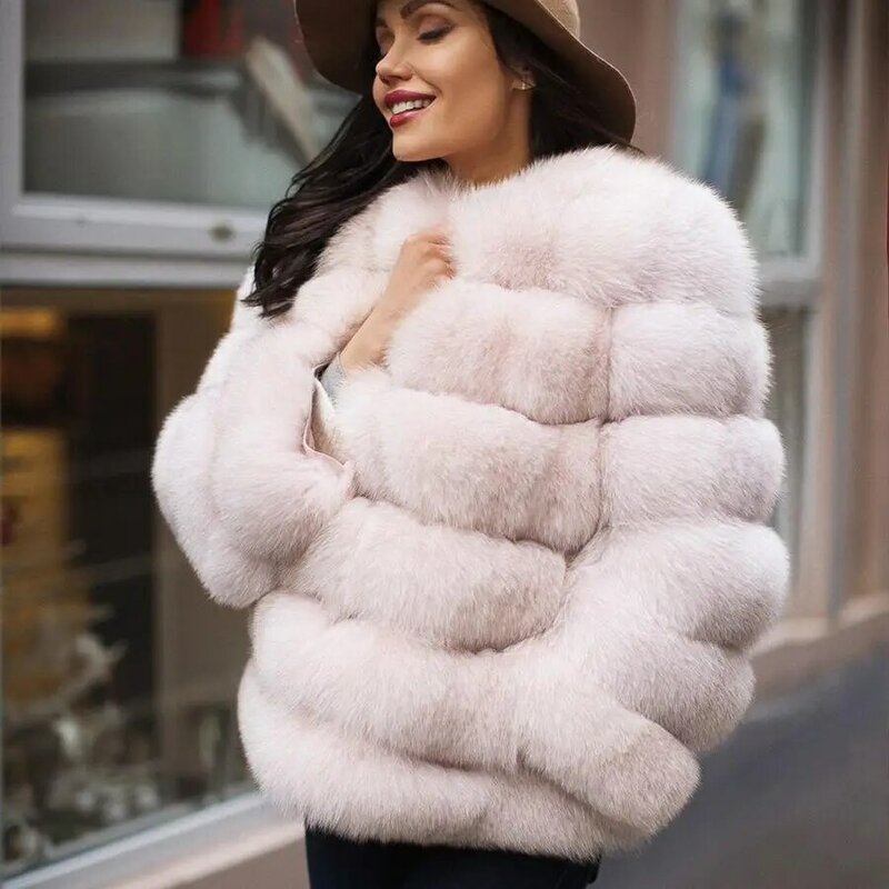 Cappotto in vera pelliccia cappotto corto in vera pelliccia di volpe pelliccia di volpe naturale morbida e calda
