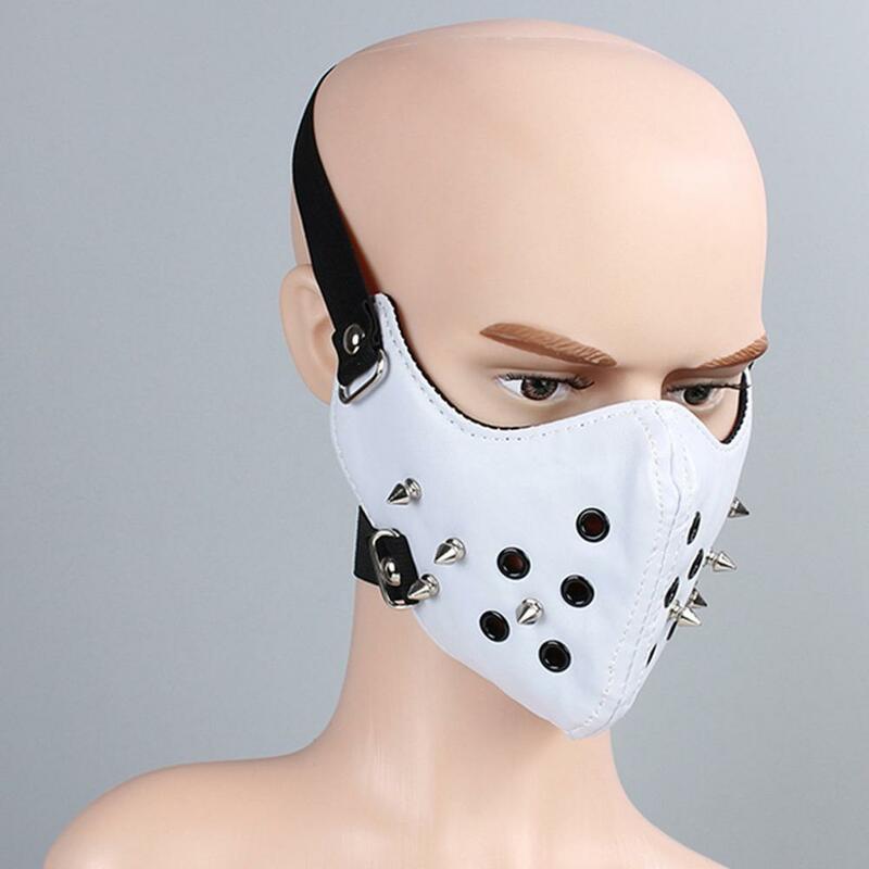 Punk Rock Black Unisex Motorcycle Punk Hallowin Cosplay Style Metal Rivet Mask Party Accessories