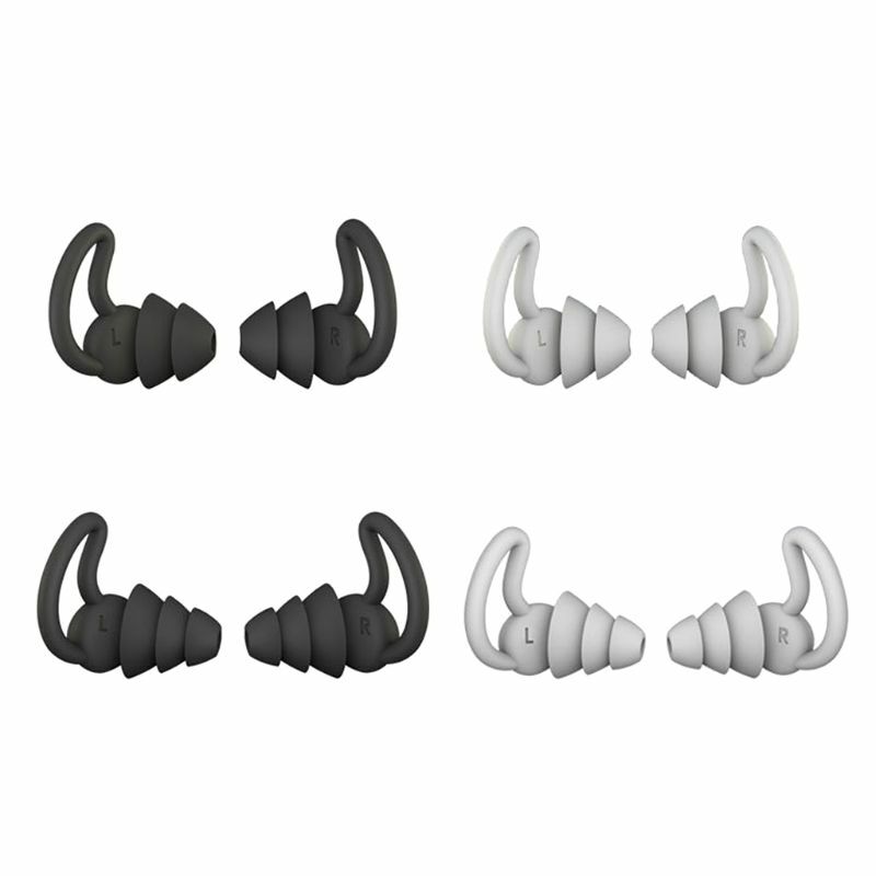 1Pair 2/3 Layer Soft Silicone Ear Plugs Tapered Sleep Noise Reduction Earplugs Dropship