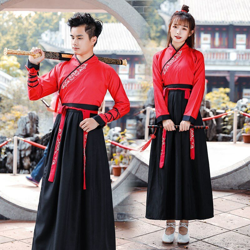 Dinastia Tang traje antigo para homens e mulheres, hanfu, tradicional chinesa, plus size, vestido de fada, mangas compridas, mulher espadachim, dança folclórica