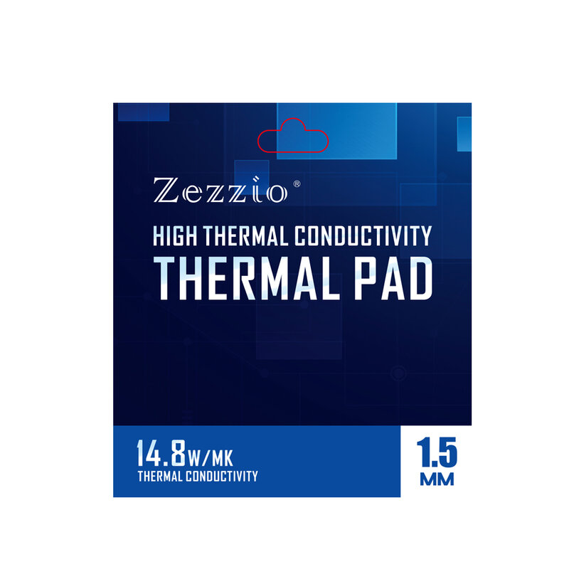 Zezzio-dissipação de calor Silicone Pad para CPU GPU RAM Motherboard, Alto Desempenho, Multifuncional Pad Térmica, 12.8, 14.8, 16.8W, MK