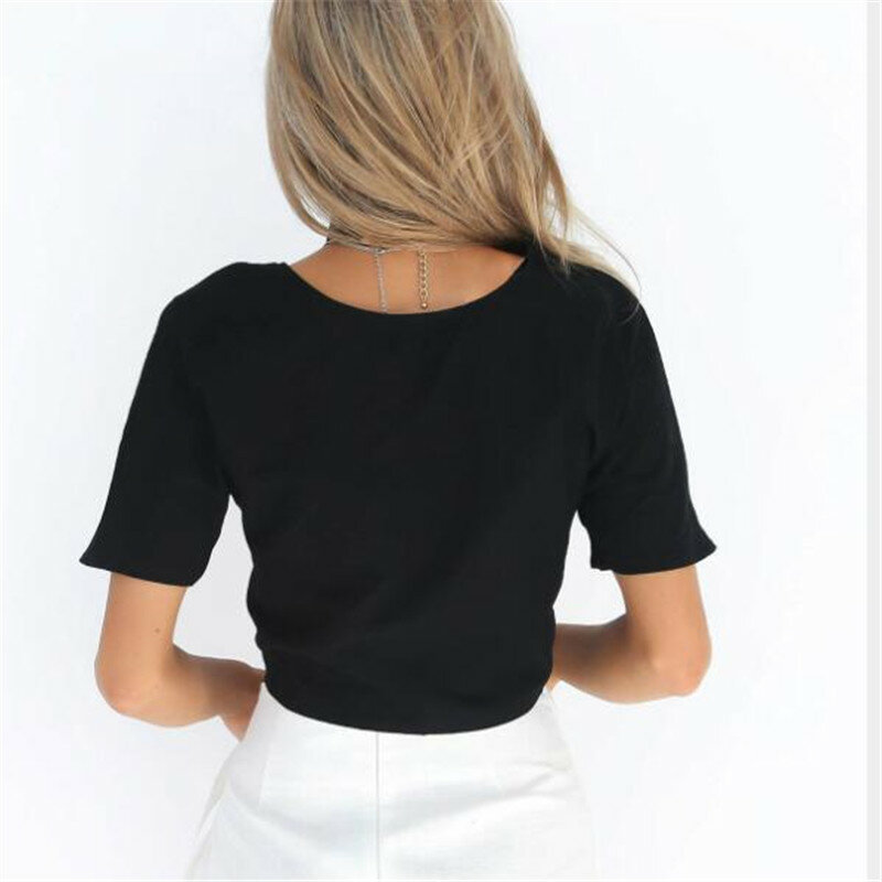 2021 sommer Frauen Beiläufige Kurze Bluse Shirts V Neck Spitze Up Kurzarm Shirts Mode Weibliche Blusen Tops