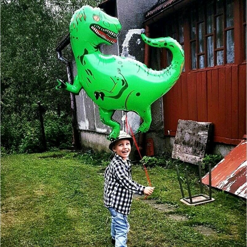 1 Buah Balon Foil Berdiri Dinosaurus Hijau Balon Dekorasi Ulang Tahun Persediaan Pesta Hewan Hutan Globos