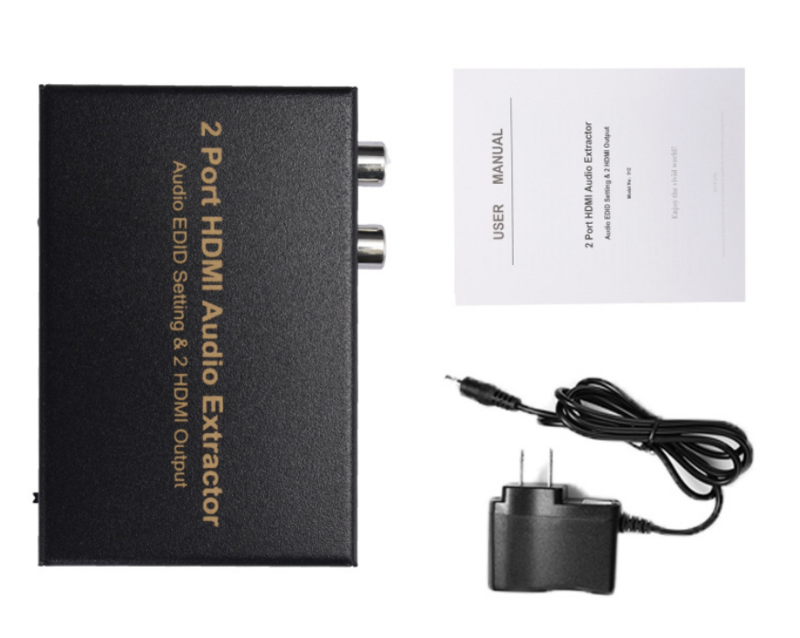 2 Poorten 1080P Hdmi Audio Extractor Audio Ondersteuning 3D Edid Instelling & 2 Hdmi-uitgang Voor Dvd PS3 X360box