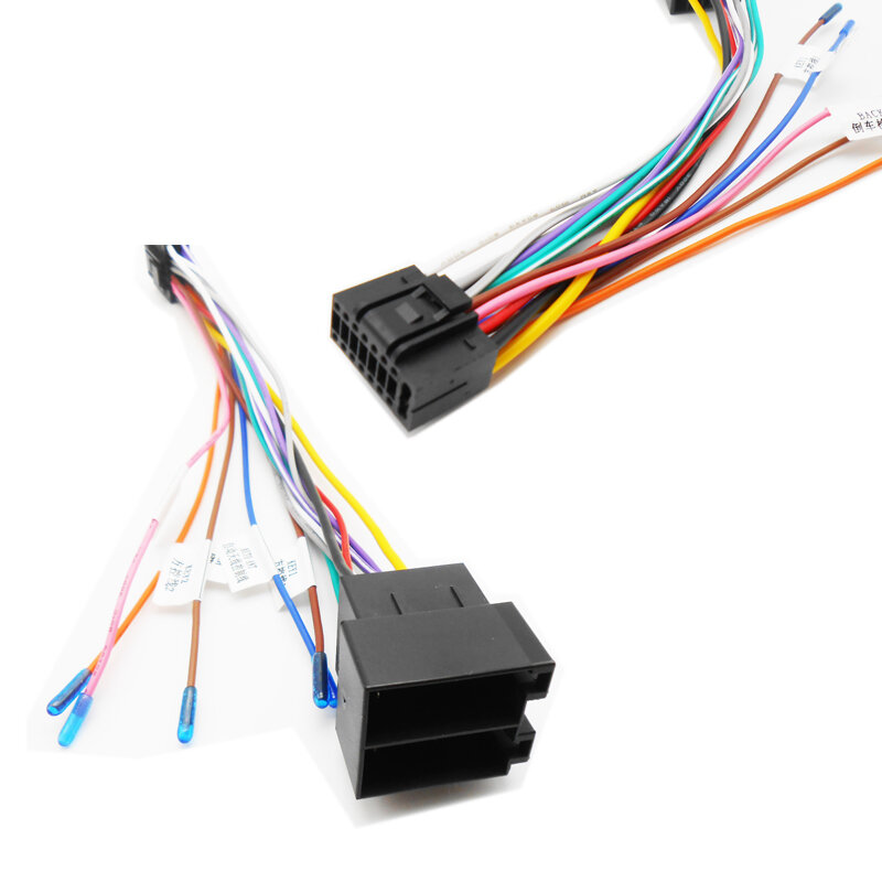 16-pinowy Adapter do kabla ISO 16 P wtyk męski okablowanie połączeniowe ISO uprząż uniwersalne akcesoria do radia samochodowego jednostka główna Android