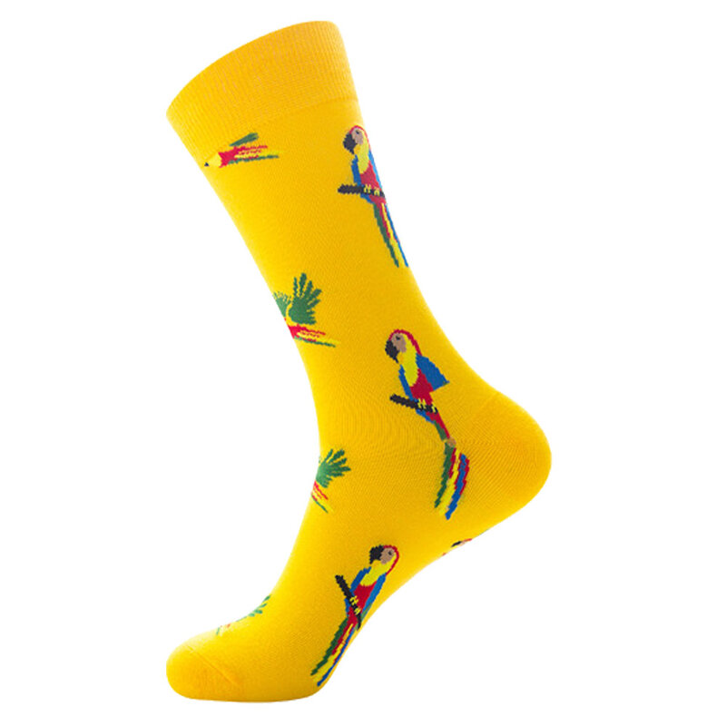 Men Graphic Socks Combed Cotton Cartoon Sheep Animal Bird Shrimp Feather Fish Alpaca Dog Food Geometric Novelty Happy Funny Sock