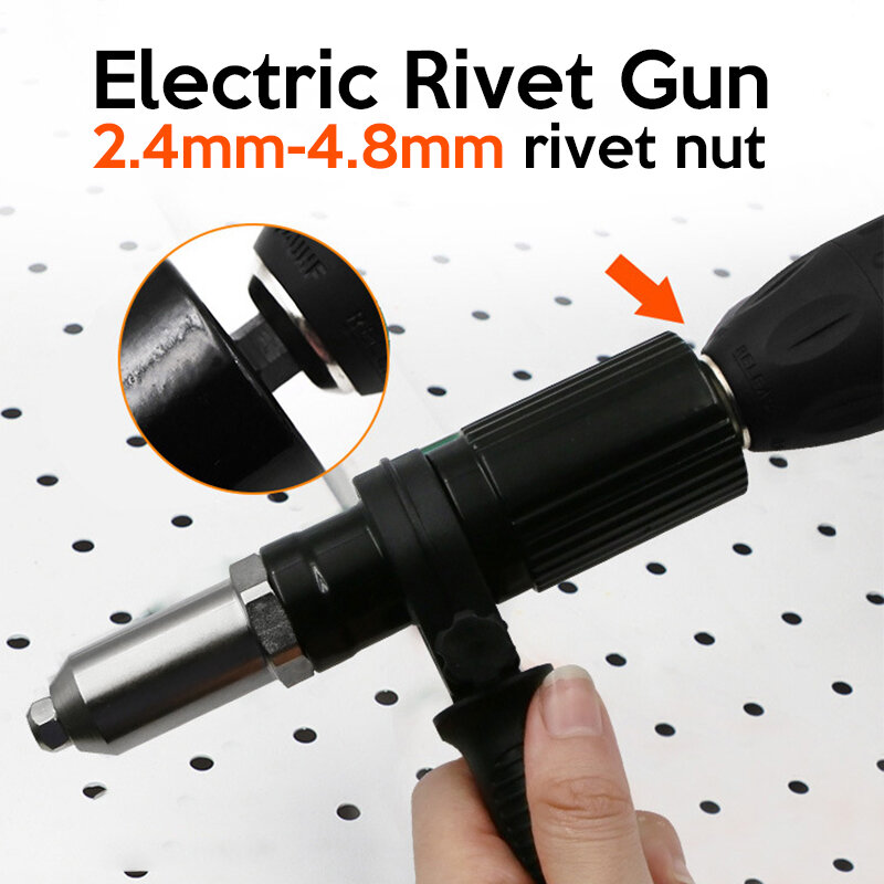 Pistolet à riveter électrique sans fil, outil de rivetage, perceuse à riveter sans fil, adaptateur d'insertion d'écrou, odorà ongles multifonction, rivet automatique