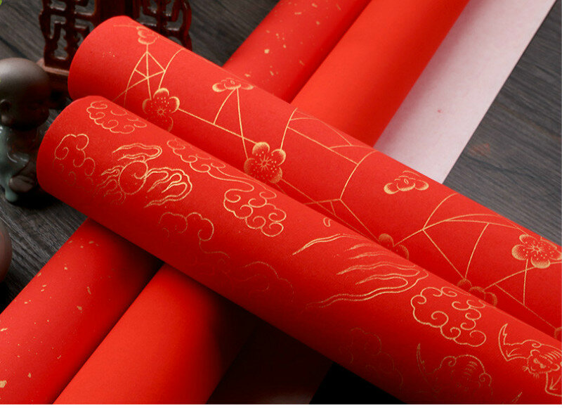 厚み玄紙中国春祭書道紙10個中国新年traddtional赤玄紙rijstpapier