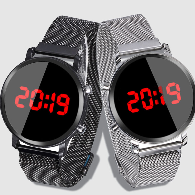 Fashion Kasual Anak Baja Tahan Karat Jam Tangan Watch LED Watch Kids Jam Tangan untuk Anak Besar Panggil Digital Jam Tangan Reloj Ni O