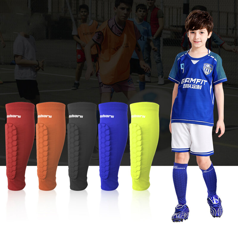 Futebol Shin Guard para crianças, protetor de bezerro de futebol, mangas de perna, treinamento para adolescentes, Crashproof, logotipo personalizado
