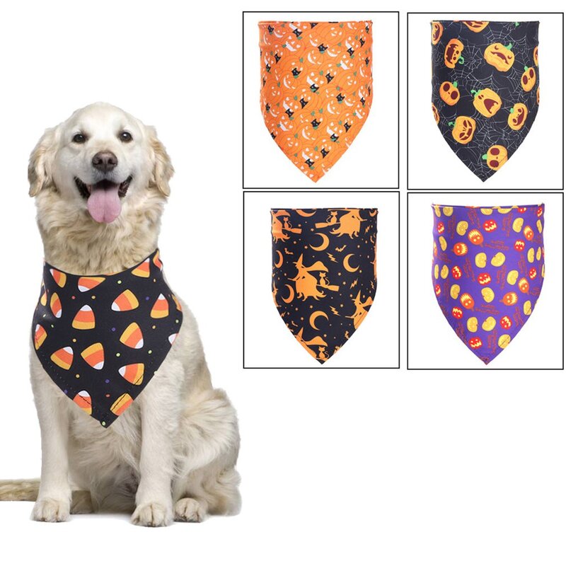 Baberos triangulares para mascotas, adorno Triangular para perro de Halloween, decoración Triangular para mascotas, 2020