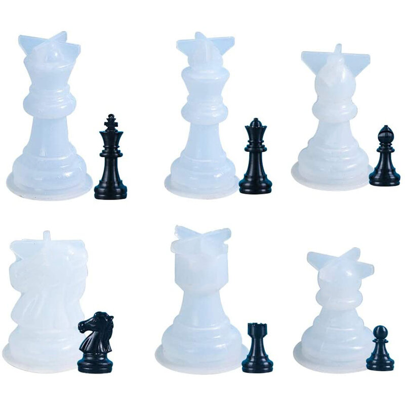 ثلاثية الأبعاد الدولية الشطرنج قطعة قالب سيليكون الشطرنج الراتنج قوالب DIY بها بنفسك UV الايبوكسي صنع المجوهرات اليدوية الحرف الصب لوازم