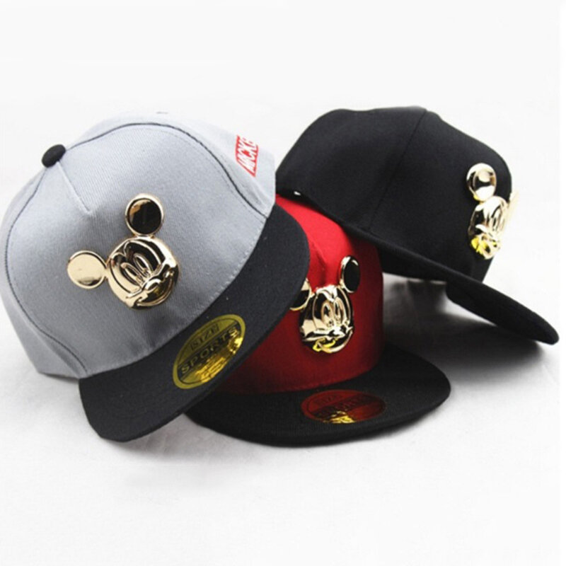 Golden Mickey Ear sombreros para bebés varones gorras para bebés niñas accesorios 2018 caliente béisbol Hip Hop gorras dibujos animados deportes gorra ajustable