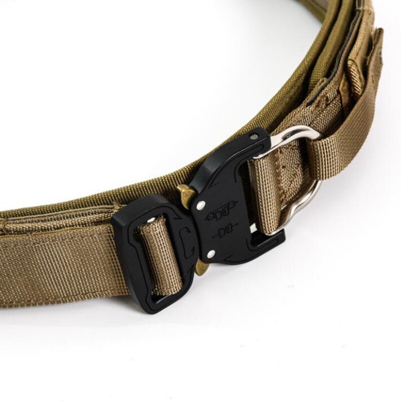 MOLLE Battle Belt Tactical Heavy Duty Belt with Inner Belt & Inner Belt Pad Quick Release Buckle Two Belt System Double Layer