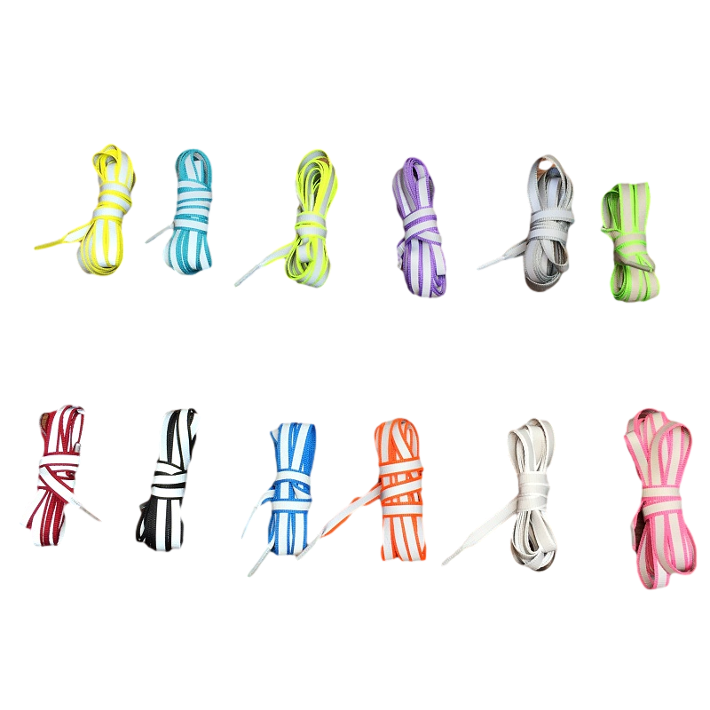 Creative Double-sided Reflective Shoelaces Fashion Tide Night Running Sports Shoes Hot Selling Wholesale Warning Laces