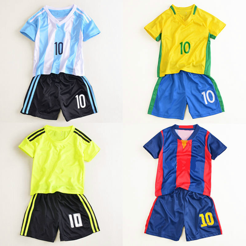Traje de fútbol para niños de la Copa del Mundo para ropa de niños medianos y grandes para Jersey de bebé para niños traje deportivo de moda