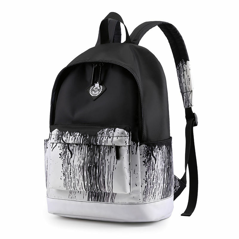 Black White School Satchel Unisex Casual Daypack Lightweight Women Back Bag Designer School Bags For Teenage Girls Boys College