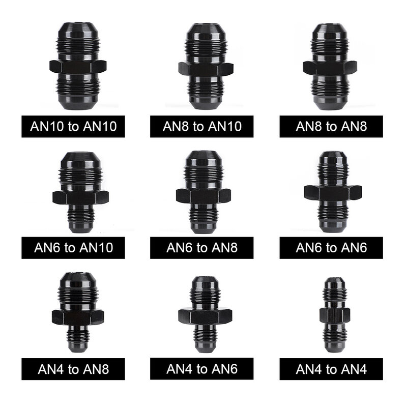 AN4, AN6, AN8, AN10, алюминиевый переходник с наружной резьбой, соединение азота, масло, топливный шланг, прямой переходник с наружной резьбой на наружную резьбу