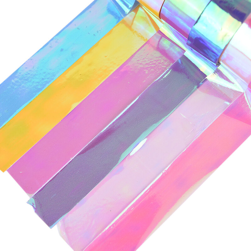 Cinta holográfica RG prismática con purpurina, aros, palo, decoración de gimnasia rítmica, 500cm