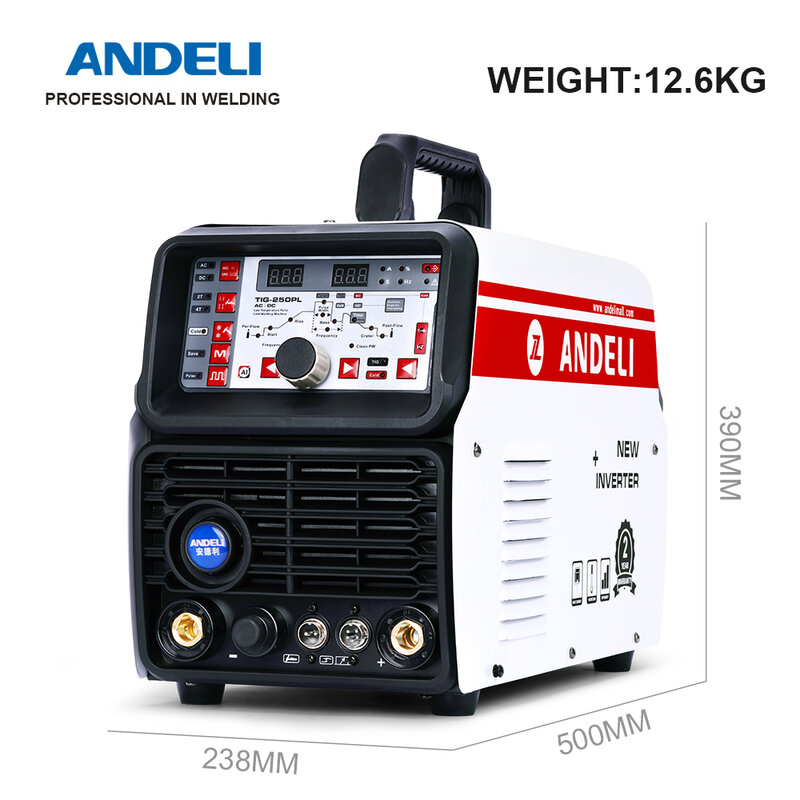 ANDELI-máquina de soldadura TIG de aluminio, soldadora de pulso en frío de 220V, CA y CC, TIG-250PL