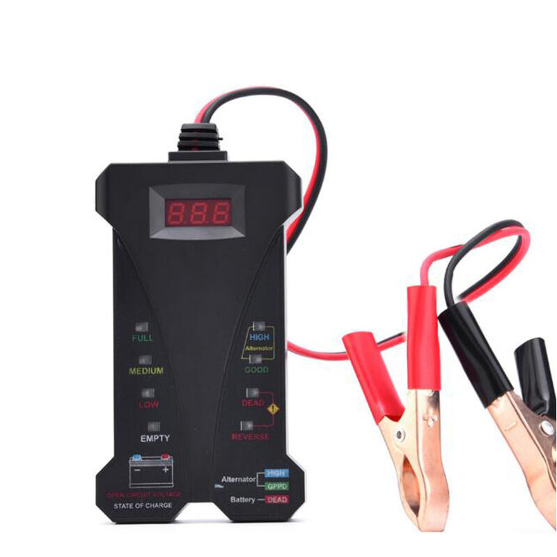 Tester per batterie strumento per la diagnosi dei guasti dell'auto Tester per batterie con Display digitale 12V LED