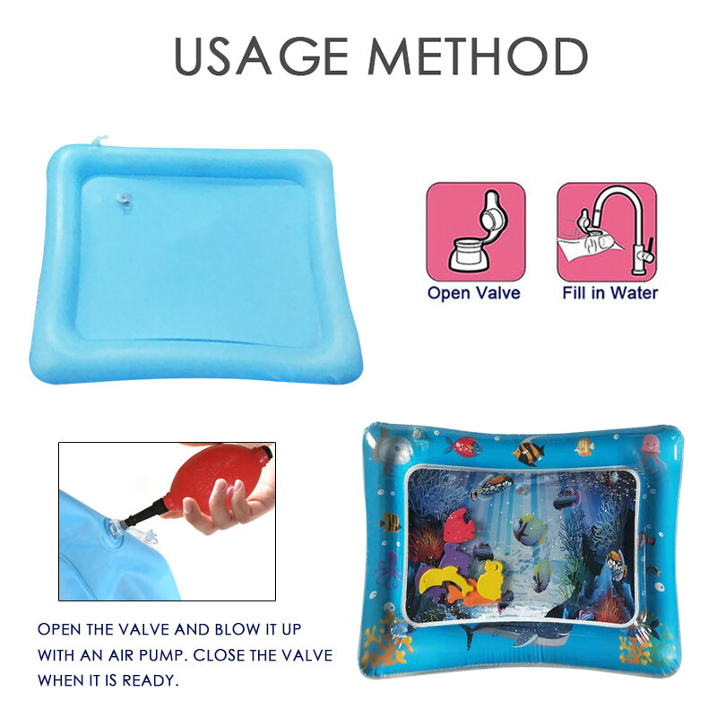 Kreatif Penggunaan Ganda Mainan Bayi Anak-anak Tiup Bermain Air Tikar Mainan Sujud Bantalan Air Pat Pad J0140