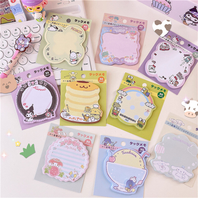 30 Sheets/pack Cute Devil Dog Cat Frog Memo Pad Stickers Decal Sticky Notes Scrapbooking Diy Kawaii Notepad Diary