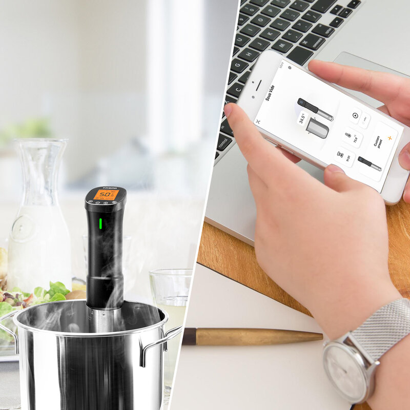 INKBIRD-cocina Sous Vide, máquina de cocina de precisión con Wi-Fi, Circulador de Inmersión de 1000W con recetas, temporizador, pantalla táctil LCD