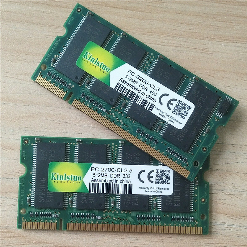 RAM de memória portátil DDR para notebook Sodimm, SO-DIMM, DDR1, 400 MHz, 333 MHz, PC3200, PC2700, PC2100, 200 pinos, 512MB, novo