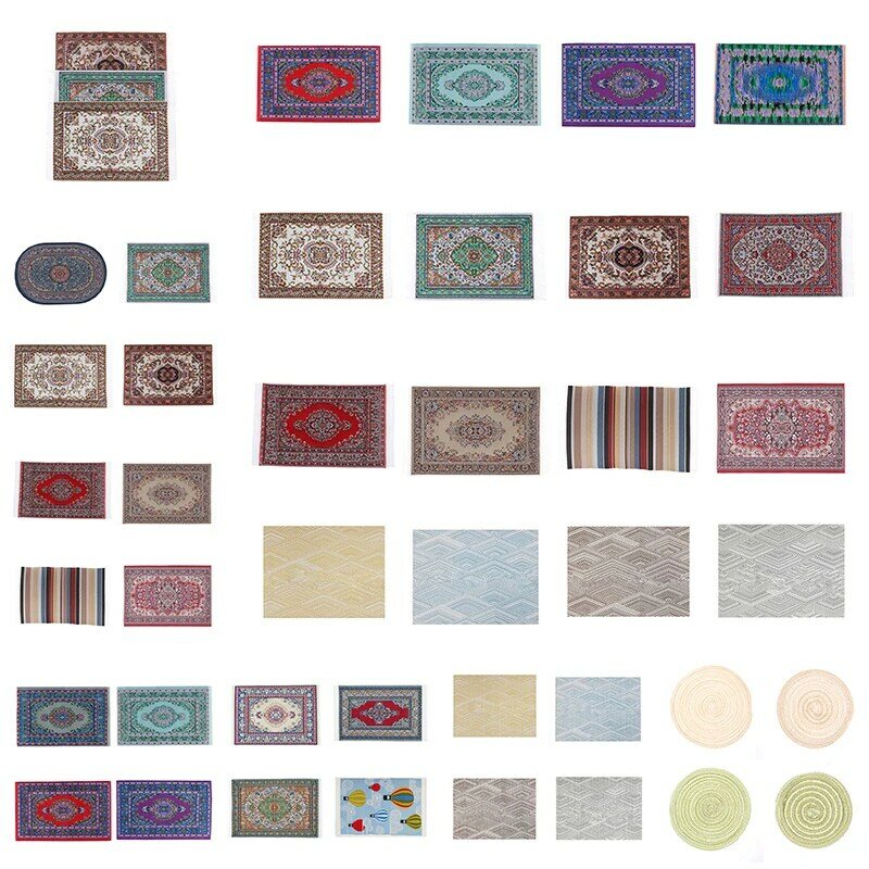 Muebles de casa de muñecas 1:12, alfombra de casa de muñecas, cubierta de alfombra turca, cubierta de alfombra