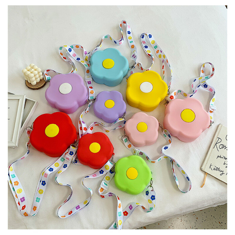Cute Candy Macaron Color Kids Bags Soft Silicone Shoulder Bags 2020 New Fashion Messenger Crossbody Bags Zipper Ribbon Handbags