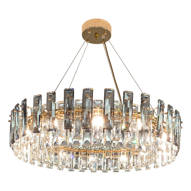 Modern Luxury Gold Crystal Chandelier  Led  Light Fixture for Living Room Hotel Hall Art Decor Hanging Lamp