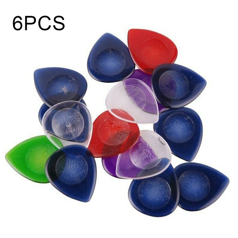 6pcs Acrylic Stubby Guitar Picks Plectrums Large Stubbies Big Smooth 1mm 2mm 3mm For Acoustic Electric Guitar Bass Accessories