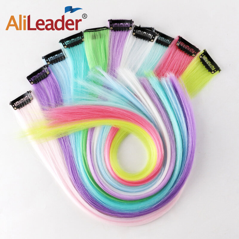Alileader 1 заколка для наращивания волос 20 дюймов блестящие волосы в темноте светящиеся синтетические волосы желтый белый синий розовый