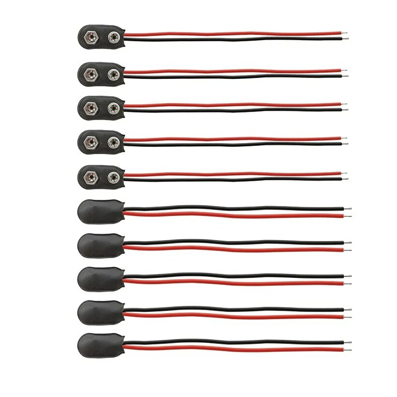 I Type PP3 MN1604 9V Battery Clips Snap Wires Connector 9V Battery Buckle Lead Holder Clip DIY Electronic Cable 15CM
