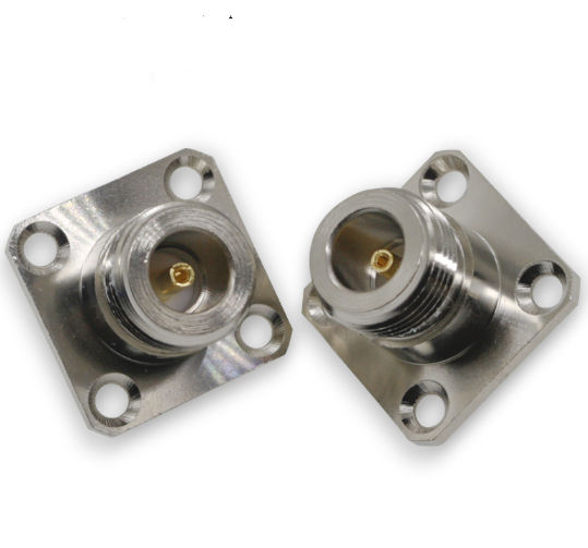 N Female With 4 Hole Flange Panel Chassis Mount 25.4mm  RF Coaxial Adapter Connector