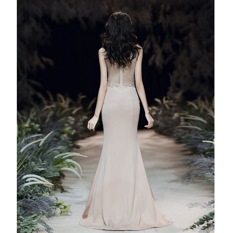 Elegante abendkleid 2020 neue stilvolle königin bankett party kleid sexy v-ausschnitt appliques blume meerjungfrau prom kleid Haute Couture