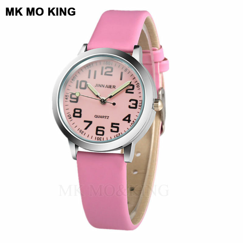 Часы наручные женские кварцевые с розовым циферблатом, на кожаном ремешке