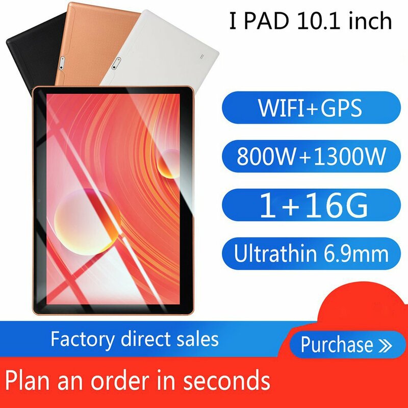 10.1 Inch Tablet 3G Computer Ips Hd Screen Wireless WiFi memory 1+16GB GPS Android system Gps Android Tablet US Plug