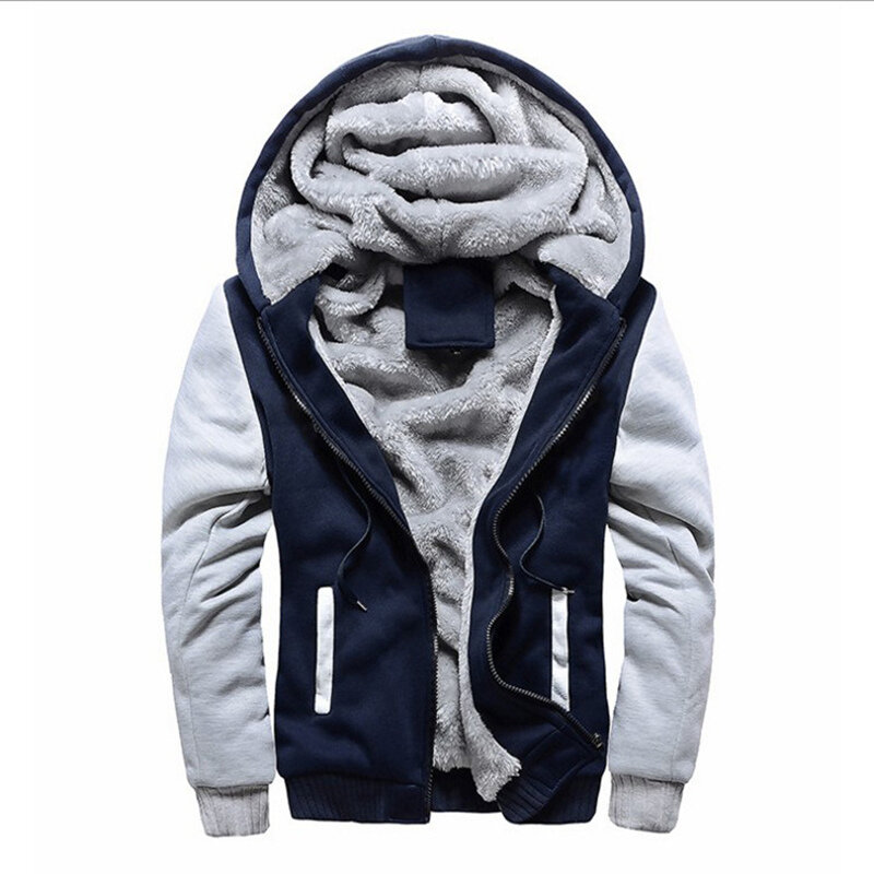 FGKKS-Sudadera con capucha para hombre, chaqueta gruesa de moda, ropa deportiva de piel cálida, chándales de invierno