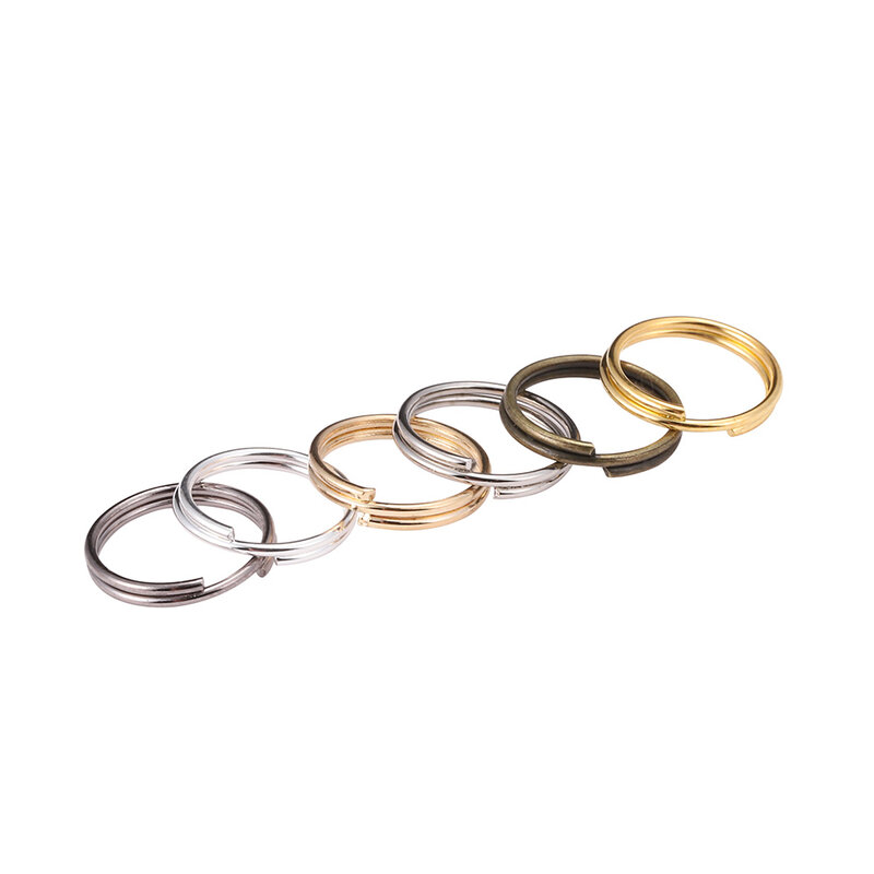 Lote de 200 anillos abiertos de oro de 6, 8, 10 y 12mm, conectores de anillos divididos de doble bucle para joyería, suministros de bricolaje