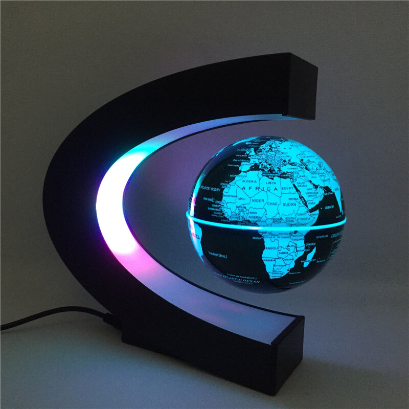 자기부상 지구본 세계 지도 볼 램프, 글로브 글로우, 자기 부상, LED 야간 조명, 플로팅 세계, 지상 참신