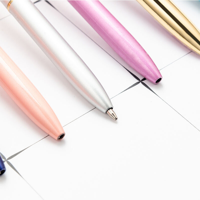 LOGO personalizzato penna in metallo con diamante grande penne a sfera in cristallo di moda penne regalo con gemme Creative cancelleria per studenti nome intagliato gratuito
