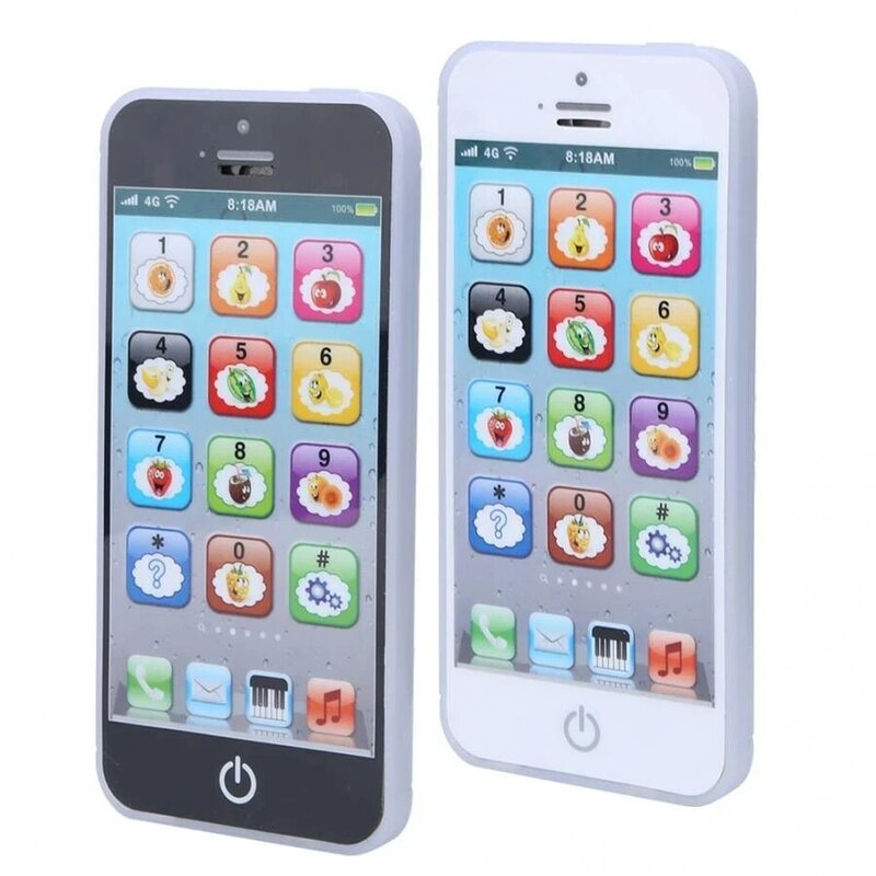 Juguetes de teléfono móvil con pantalla táctil inteligente para bebé, máquina de aprendizaje de inglés LED, luz de música, regalo para niños pequeños