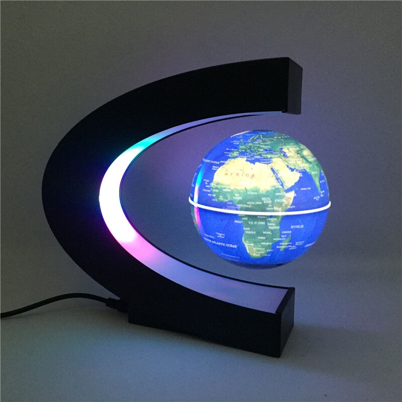 Levitating World Map Lamp, Globo Brilho, Levitação Magnética, LED Night Light, Flutuante Mundo Terrestre, Novidade