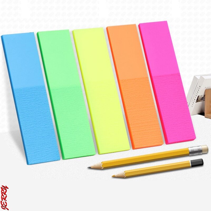 100 arkuszy papier fluorescencyjny samoprzylepny notatnik kartki samoprzylepne it Marker samoprzylepne karteczki do notowania rodzina i do użytku biurowego artykuły szkolne