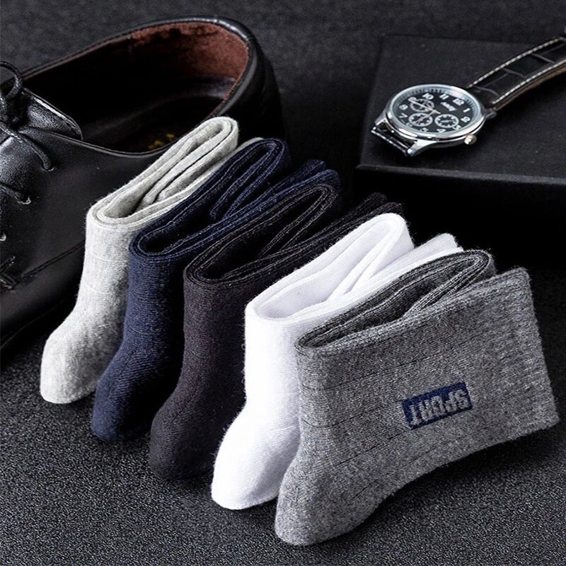 20 pièces = 10 paires de chaussettes noires de haute qualité pour hommes, en coton respirant, absorbant la sueur, Tuble moyen, déodorant, cadeau pour hommes d'affaires